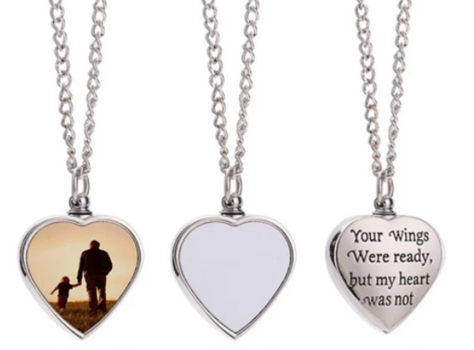 Heart Shaped Picture Urn Necklace