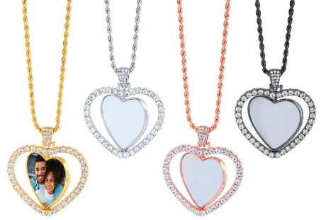 Rotating Heart Pendant Necklaces
