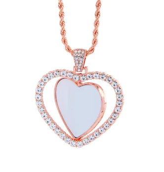 Rotating Heart Pendant Necklaces